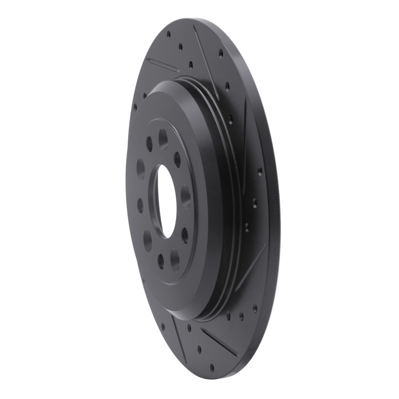 Ford Freestyle Brake Rotor (1) - Rear Right - R1 Concepts - Drilled & Slotted - Black - `05-`19